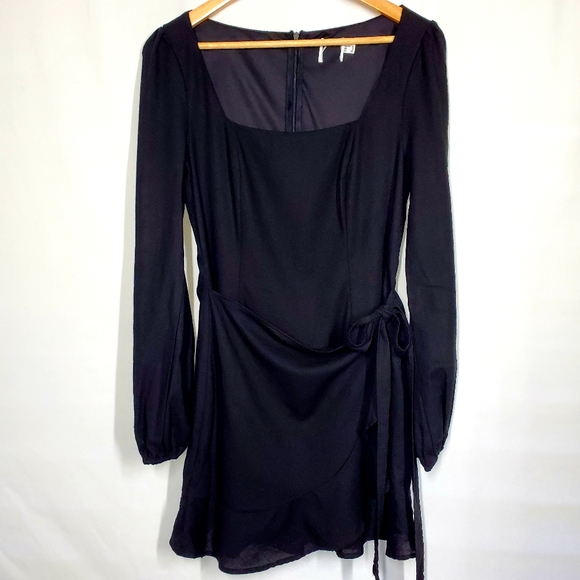 Princess Polly Villa Faux Wrap Mini Little Black Dress - Picture 6 of 15